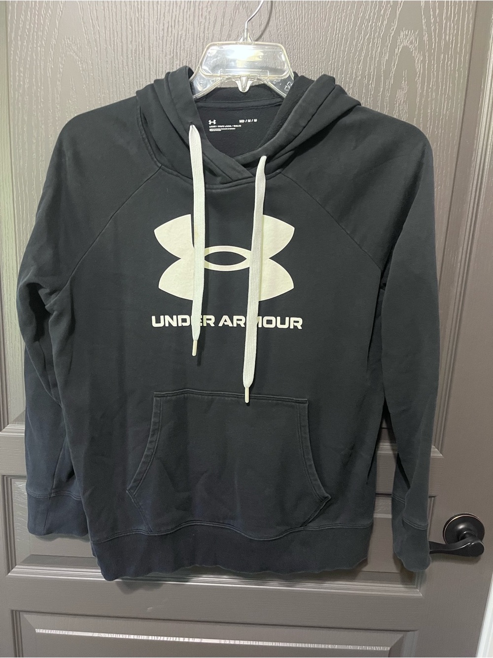 Under Armour Black Hoodie with White Logo and Drawstrings